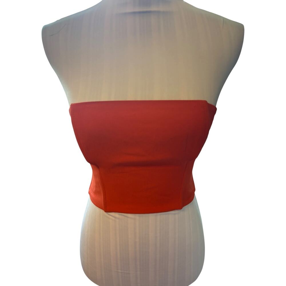 Nati Vozza Orange Corset Top Size S Made in Brazil
